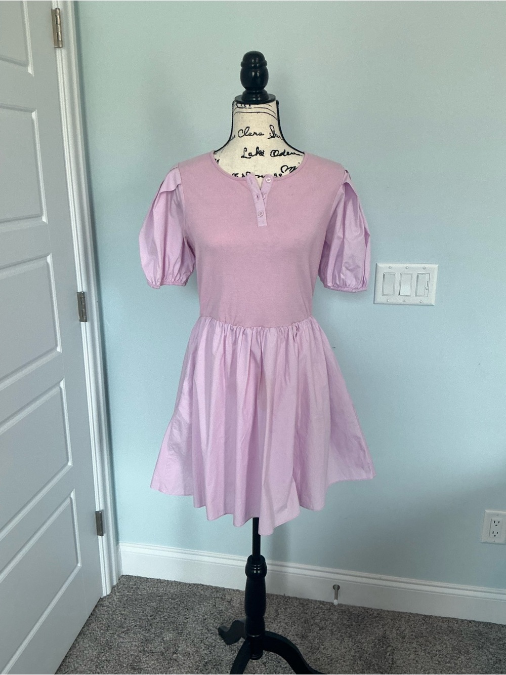 English Factory Light Pink Button-Front Dress